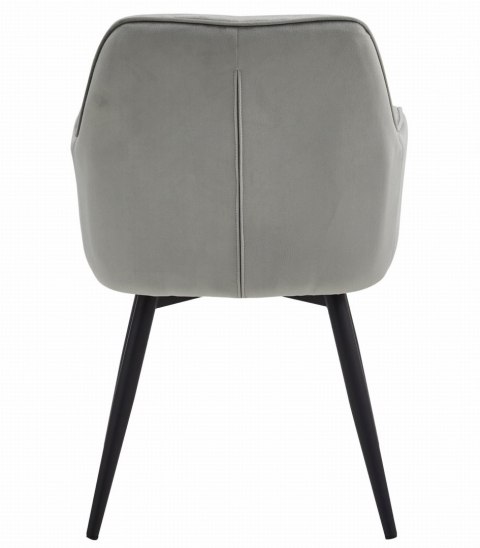 Krzesło tapicerowane obrotowe JORK360 - aksamit srebrno-szary / nogi czarne x 1