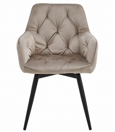 Krzesło tapicerowane obrotowe JORK360 - ciemny beż aksamit / nogi czarne x 1