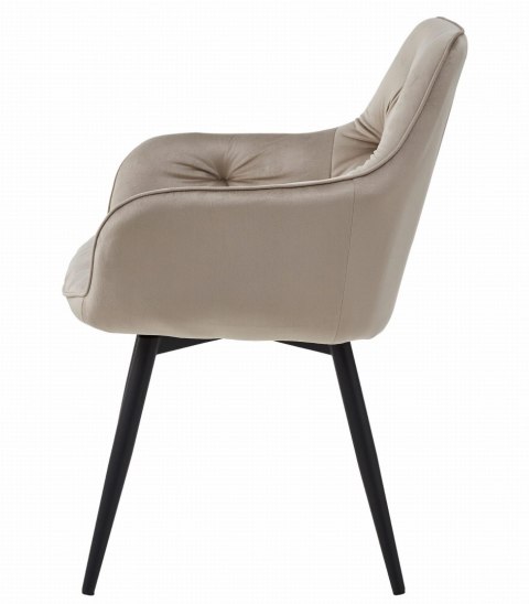 Krzesło tapicerowane obrotowe JORK360 - ciemny beż aksamit / nogi czarne x 1