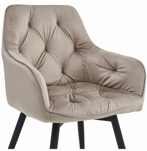 Krzesło tapicerowane obrotowe JORK360 - ciemny beż aksamit / nogi czarne x 1