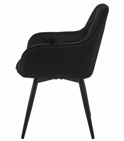 Krzesło tapicerowane obrotowe JORK360 - czarny aksamit / nogi czarne x 1