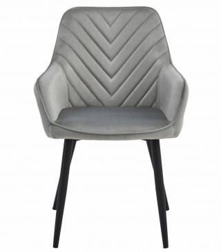 Krzesło NANA - aksamit srebrno-szary / nogi czarne x 1