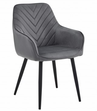 Krzesło NANA - ciemny szary aksamit / nogi czarne x 2