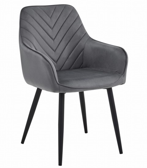Krzesło NANA - ciemny szary aksamit / nogi czarne x 2