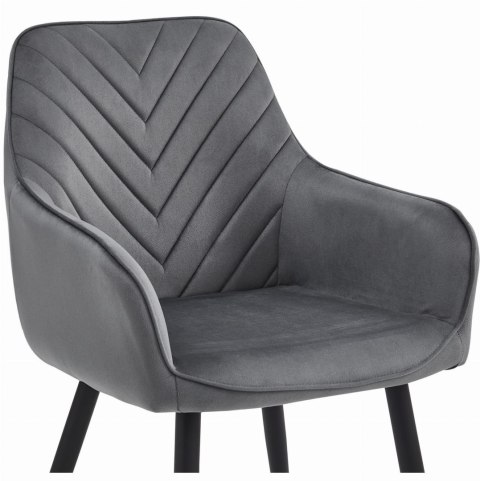 Krzesło NANA - ciemny szary aksamit / nogi czarne x 2