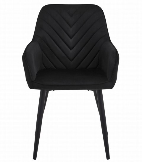 Krzesło NANA - czarny aksamit / nogi czarne x 2