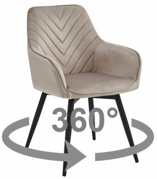 Krzesło NANA360 - ciemny beż aksamit / nogi czarne x 1