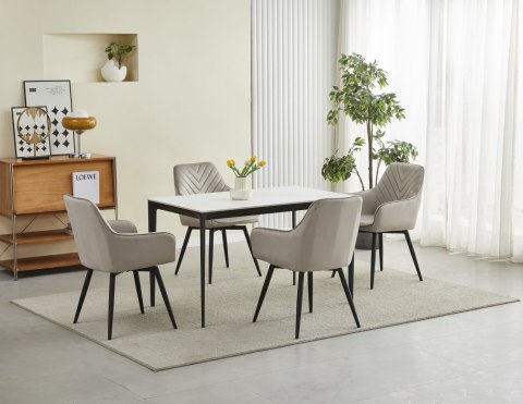 Krzesło NANA360 - ciemny beż aksamit / nogi czarne x 1