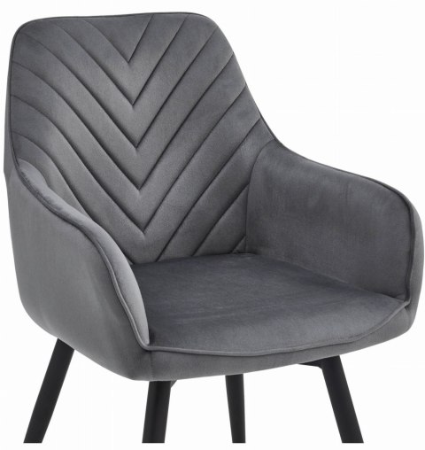 Krzesło NANA360 - ciemny szary aksamit / nogi czarne x 1