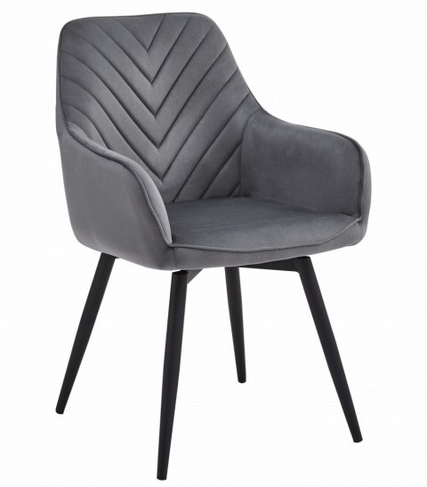 Krzesło NANA360 - ciemny szary aksamit / nogi czarne x 2