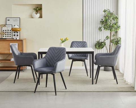 Krzesło NANA360 - ciemny szary aksamit / nogi czarne x 2