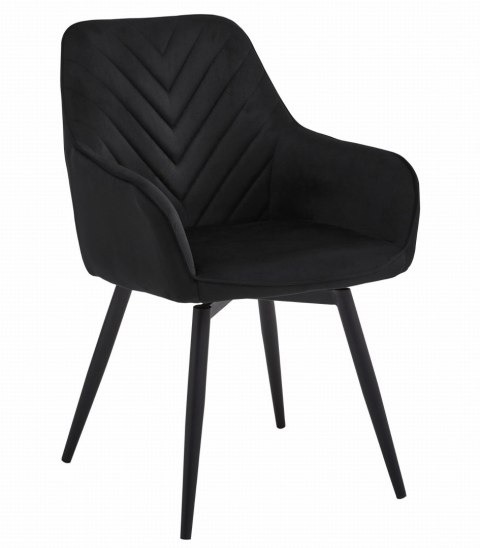 Krzesło NANA360 - czarny aksamit / nogi czarne x 1