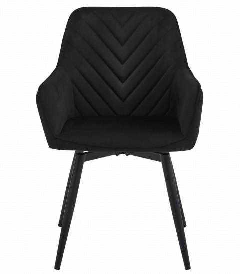 Krzesło NANA360 - czarny aksamit / nogi czarne x 1