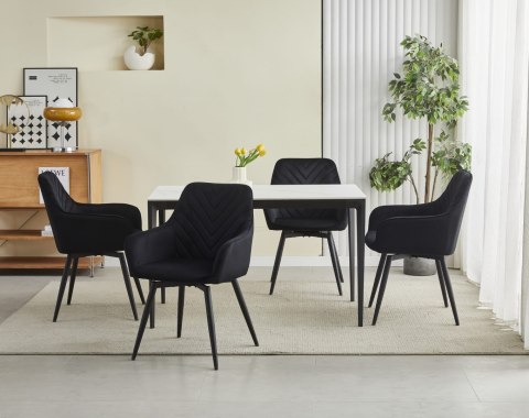 Krzesło NANA360 - czarny aksamit / nogi czarne x 1