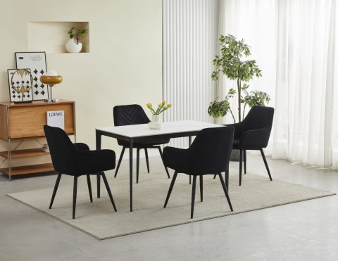 Krzesło NANA360 - czarny aksamit / nogi czarne x 2