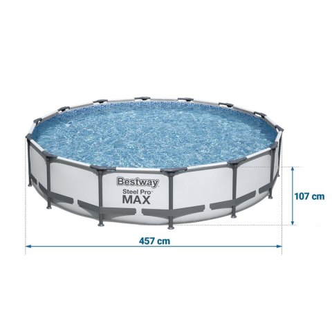 Basen stelażowy ogrodowy 457 x 107 cm 11w1 Bestway 56488