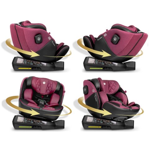 Fotelik samochodowy Nukido Prestige Line czarno-różowy 0-36 kg ISOFIX