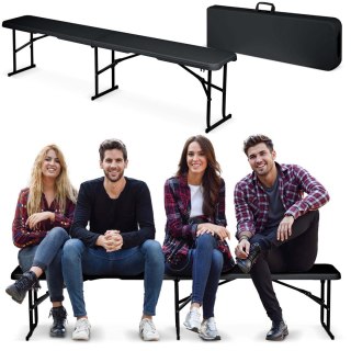 Ławka ogrodowa składana 180 cm Plonos czarna