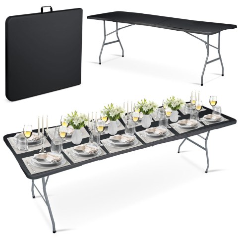 Stół ogrodowy składany 244 cm Plonos czarny