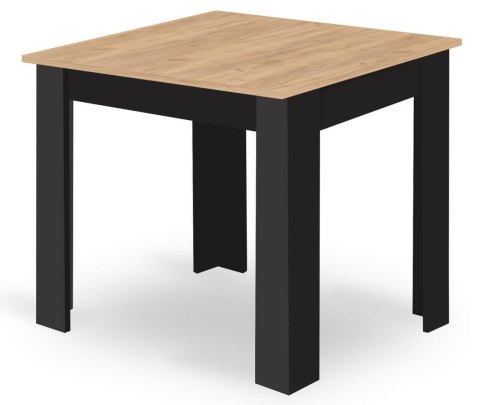 Stół kwadratowy 80x80 Artisan nogi czarne + 4 krzesła MARK czarne nogi naturalne