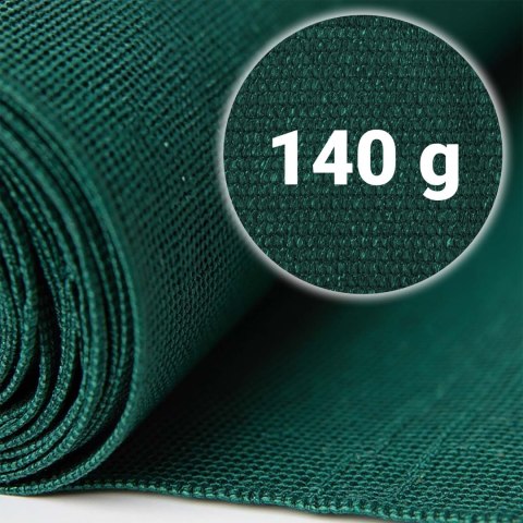 Siatka cieniująca 1,2x25m 140g/m2 + 50 zacisków zielona