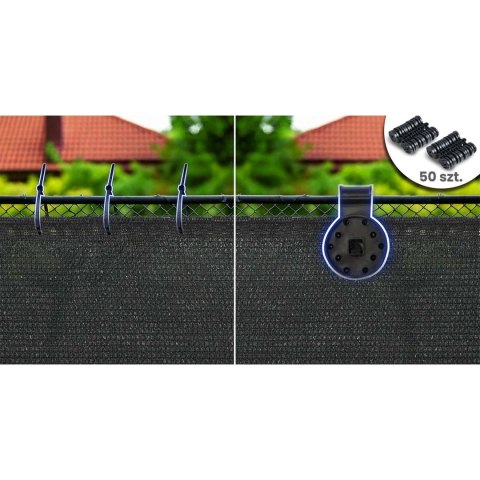 Siatka cieniująca 1,2x50m 110g/m2 + 50 zacisków szara
