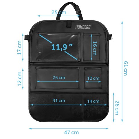 Organizer samochodowy na siedzenie ze stolikiem Humberg HM-993