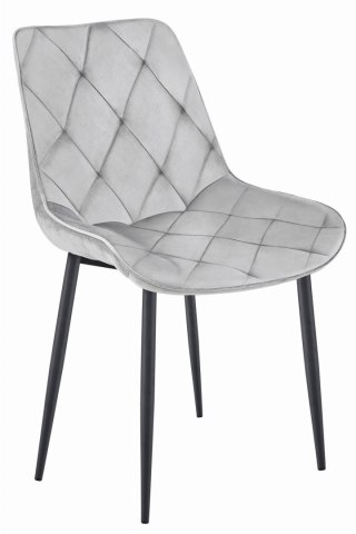 Krzesło TOR - aksamit srebrno-szary / nogi czarne x 2