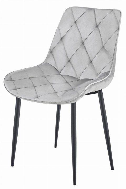 Krzesło TOR - aksamit srebrno-szary / nogi czarne x 2