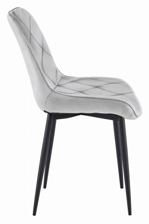 Krzesło TOR - aksamit srebrno-szary / nogi czarne x 2