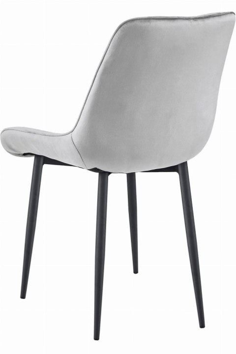 Krzesło TOR - aksamit srebrno-szary / nogi czarne x 4