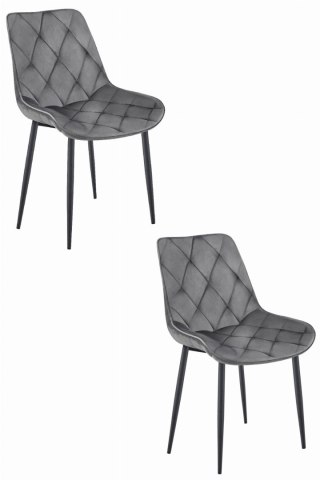 Krzesło TOR - ciemny szary aksamit / nogi czarne x 2