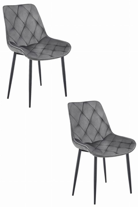 Krzesło TOR - ciemny szary aksamit / nogi czarne x 2