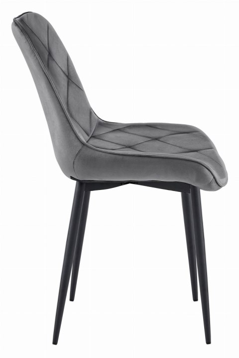 Krzesło TOR - ciemny szary aksamit / nogi czarne x 2