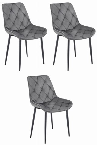Krzesło TOR - ciemny szary aksamit / nogi czarne x 3