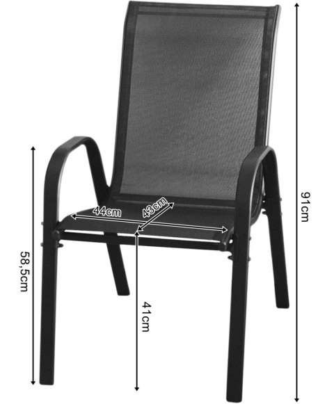 Stół kwadrat ISLAND 70cm + 4x Krzesło SOFIA czarne