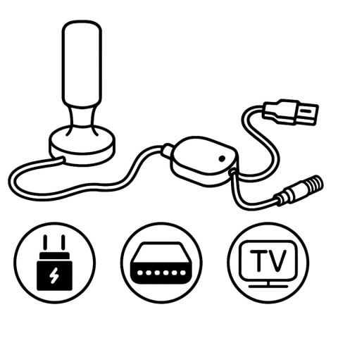 Antena wewnętrzna 360 stopni TV ultra HD 4K Berdsen BD-956 czarna