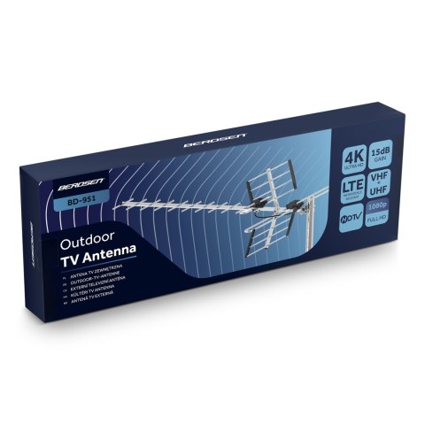 Antena zewnętrzna kierunkowa TV ultra HD 4K Berdsen BD-951