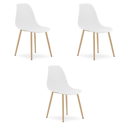Krzesło WAT białe / nogi naturalne x 3