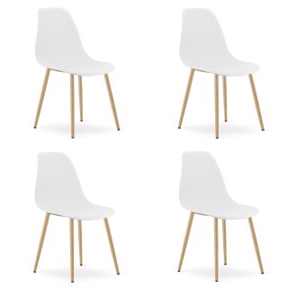 Krzesło WAT białe / nogi naturalne x 4