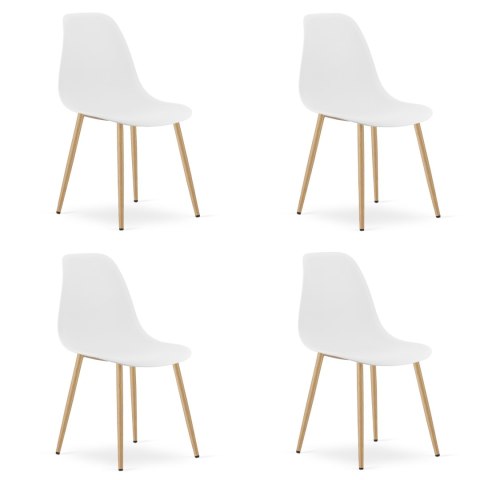 Krzesło WAT białe / nogi naturalne x 4