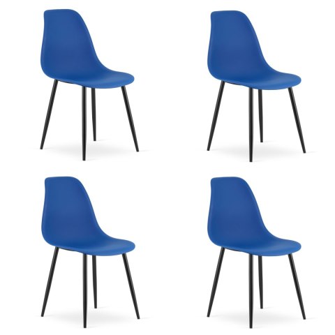 Krzesło WAT niebieskie / nogi czarne x 4