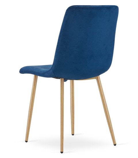 Krzesło TURIN - granat aksamit / nogi kolor drewna x 2