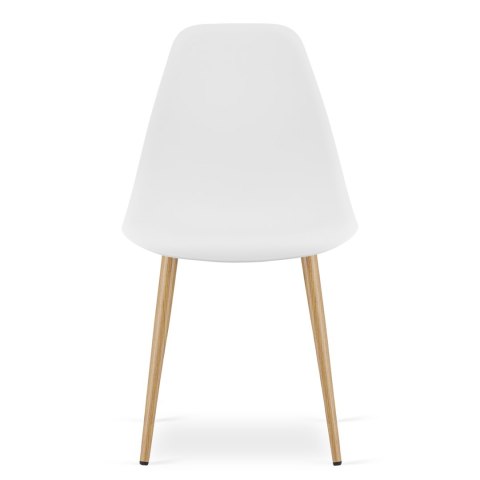 Zestaw Stół ADRIA 120cm x 80cm - biały + 4 krzesła WAT białe / nogi naturalne