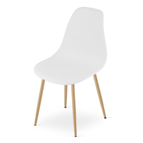 Zestaw Stół ADRIA 120cm x 80cm - biały + 4 krzesła WAT białe / nogi naturalne