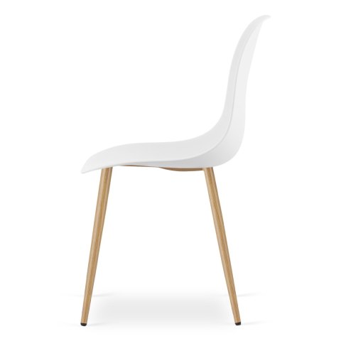 Zestaw Stół ADRIA 120cm x 80cm - biały + 4 krzesła WAT białe / nogi naturalne