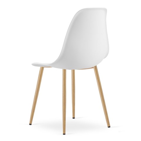 Zestaw Stół ADRIA 120cm x 80cm - biały + 4 krzesła WAT białe / nogi naturalne