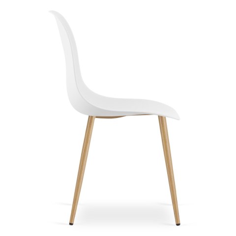 Zestaw Stół ADRIA 120cm x 80cm - biały + 4 krzesła WAT białe / nogi naturalne