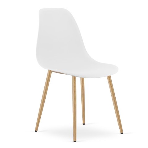 Zestaw Stół ADRIA 120cm x 80cm - biały + 4 krzesła WAT białe / nogi naturalne