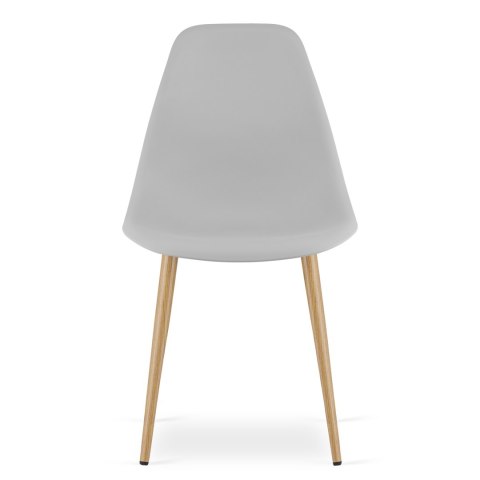 Zestaw Stół ADRIA 120cm x 80cm - biały + 4 krzesła WAT szare / nogi naturalne